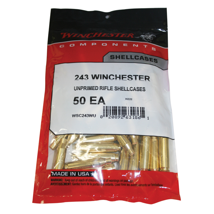 Hornady 243 Winchester Large Primer Pocket Brass (Bulk Package of